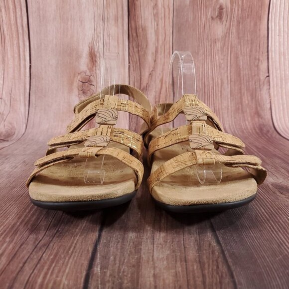 Vionic Amber Womens Size 10 Cork Adjustable Strap Strappy Sandals Tan Gold - Picture 7 of 16
